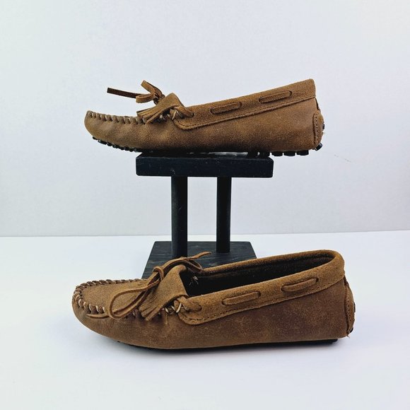 Minnetonka Moccasin Women’s Driving Shoe Tan Suede 593 Size 6.5 - Picture 3 of 9
